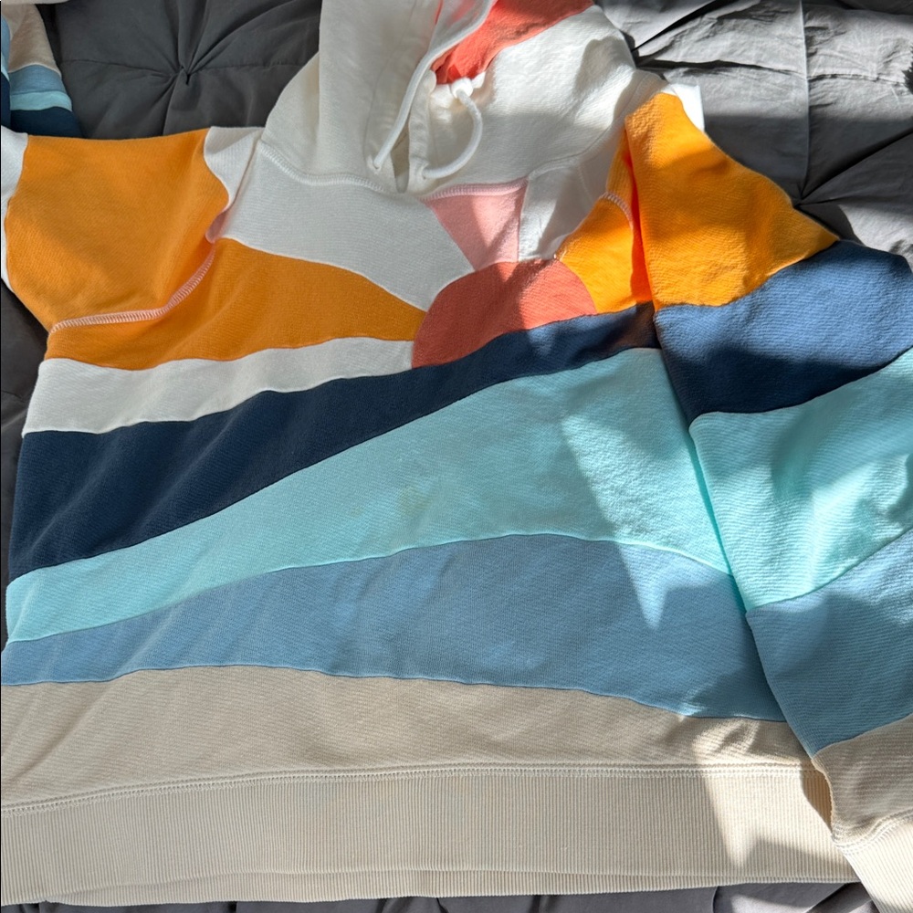 Faherty Cream and Pink Hoodie